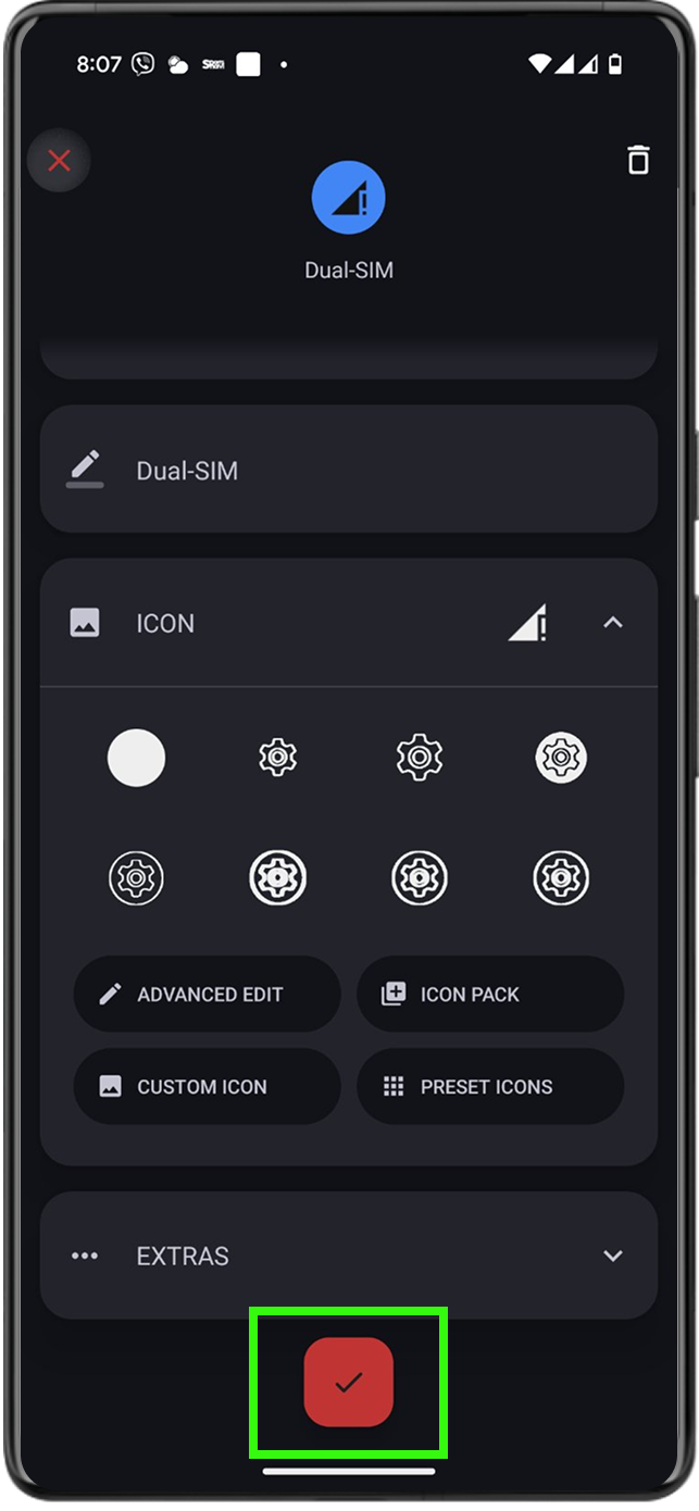 「Active Tiles」に登録されていれば、設定は完了