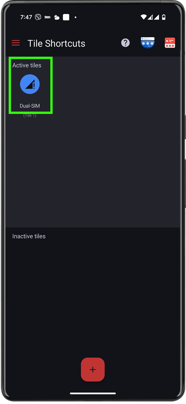 「Active Tiles」に登録されていれば、設定は完了